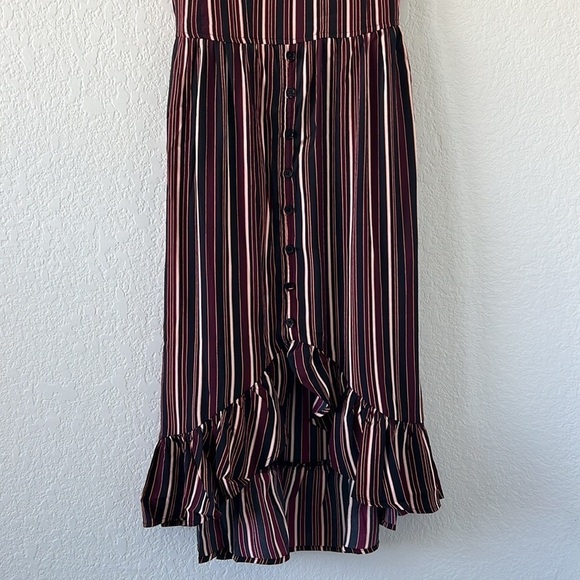 NWT Band of Gypsies Striped Ruffle Hem Dress - Picture 3 of 11